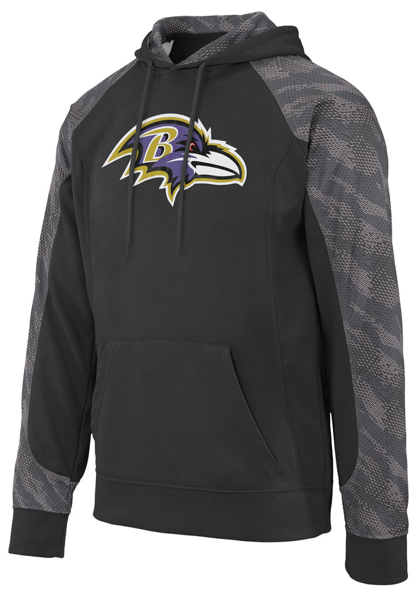 Zubaz NFL Men's Baltimore Ravens Elevated Logo Viper Hoodie