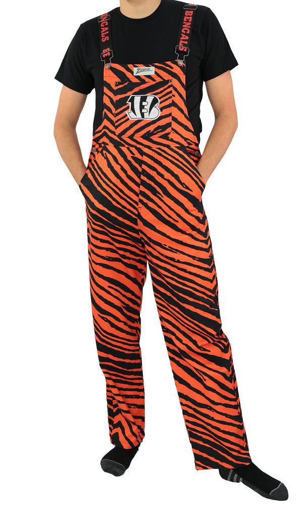 Zubaz NFL Unisex Zebra Lightweight Bib, Cincinnati Bengals