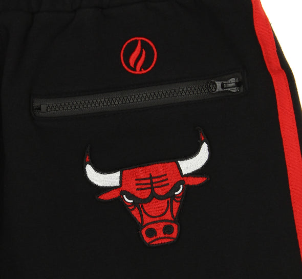 FISLL NBA Men's Chicago Bulls Striped Detail Jogger, Black