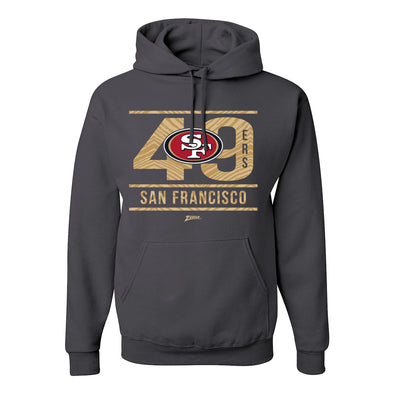 Zubaz NFL San Francisco 49Ers Unisex Pullover Fleece Hoodie for Adult Men and Women, Z2C Goal Line, Charcoal