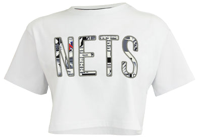 FISLL NBA New Brooklyn Nets Women's Comic Book Crop Tee Shirt