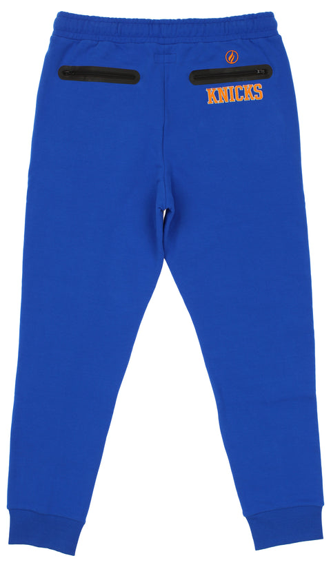 FISLL NBA Men's New York Knicks Solid Fleece Jogger, Royal Blue