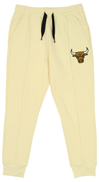 FISLL NBA Men's Chicago Bulls Solid Fleece Jogger, Cream