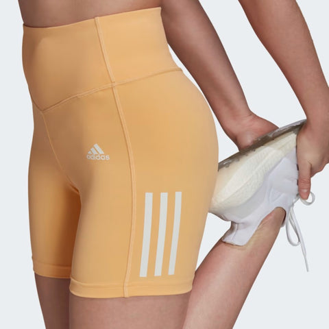 Adidas Women's Hyperglam AEROREADY Training High-Rise Tight Shorts, Pulse Amber