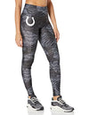 Zubaz Women's Indianapolis Colts Tonal Black Patchwork Zebra Legging