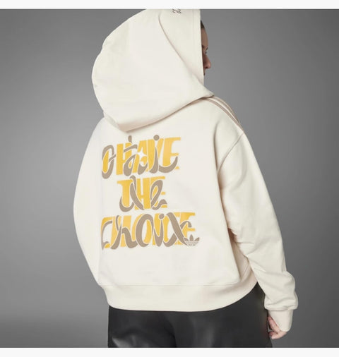 adidas Originals Women's Plus Always Original Extra-Oversized Cropped Hoodie, Wonder White
