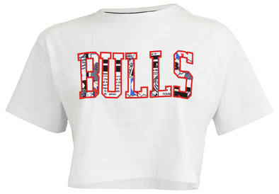 FISLL NBA Chicago Bulls Women's Comic Book Crop Tee Shirt