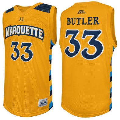 Original Retro Brand NCAA Marquette Golden Eagles #33 Jimmy Butler Tackle Twill Jersey, Gold