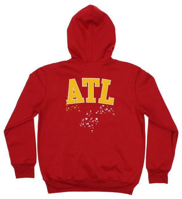 FISLL NBA Men's Atlanta Hawks Pullover Hoodie with Paint Splatter Logo