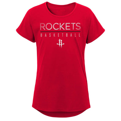 Outerstuff NBA Youth Girls Houston Rockets Single Path Short Sleeve T-Shirt