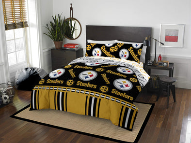Northwest NFL Pittsburgh Steelers Rotary Queen Bed in Bag Set
