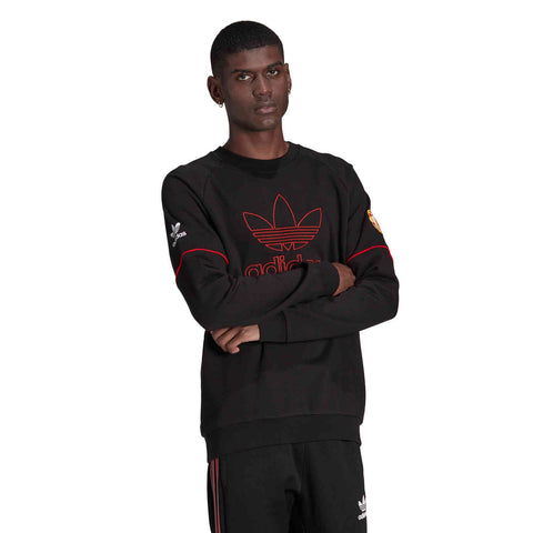 Adidas Originals Men's Manchester United Crew Sweatshirt, Black