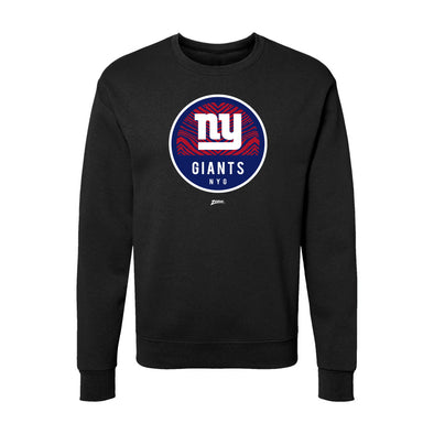 Zubaz NFL New York Giants Unisex Adult Men's & Women's Pullover Fleece Crew Neck Sweatshirt, Z2C Dime Back, Black