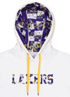 FISLL NBA Men's Los Angeles Lakers Graphic Stripe Hoodie, White