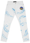 FISLL NBA Men's Golden State Warriors Distressed Denim Jeans