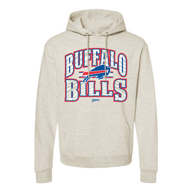 Zubaz NFL Buffalo Bills  Unisex Pullover Fleece Hoodie for Adult Men and Women, Z2T Kickoff, Oatmeal Heather