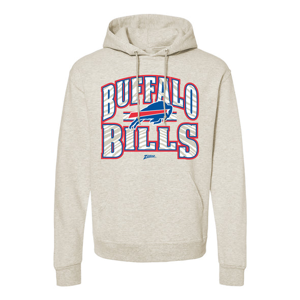 Zubaz NFL Buffalo Bills  Unisex Pullover Fleece Hoodie for Adult Men and Women, Z2T Kickoff, Oatmeal Heather