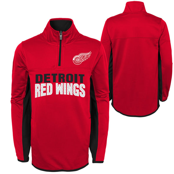 Outerstuff NHL Youth Boys Detroit Red Wings Colorinder Hockey 1/2 Zip Sweatshirt