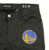 FISLL NBA Men's Golden State Warriors Waxed Jeans, Black