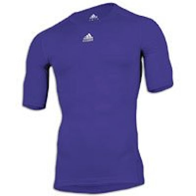 adidas Men's Techfit Cut and Sew Short Sleeve Tee, Purple