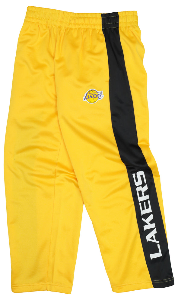 OuterStuff NBA Youth Boys Side Stripe Slim Fit Performance Pant, Los Angeles Lakers