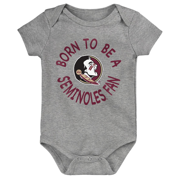 Outerstuff NCAA Infant Unisex Florida State Seminoles Born to Be 3-Pack Bodysuit Set