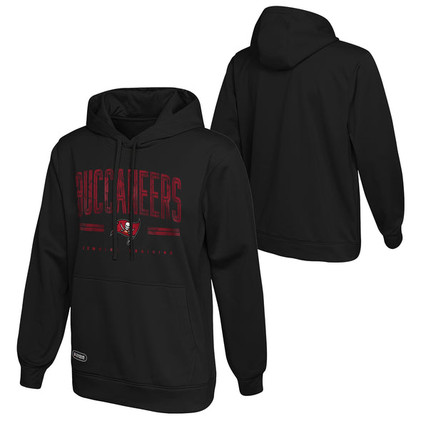 Outerstuff NFL Men's Tampa Bay Buccaneers Coin Toss Pull Over Fleece Hoodie, Black
