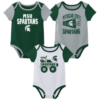 Outerstuff NCAA Infant Unisex Michigan State Spartans Variety 3-Pack Bodysuit Set