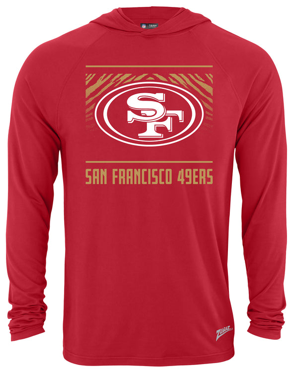 Zubaz NFL Men's Light Weight Team Color Hoodie, Alternate Tunnel Logo, San Francisco 49ers