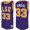 Original Retro Brand NCAA Men's LSU Tigers Shaquille #33 O'Neal Tackle Twill Jersey, Purple