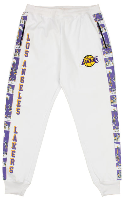 FISLL NBA Men's Los Angeles Lakers Jogger Sweatpants with Graphic Stripe