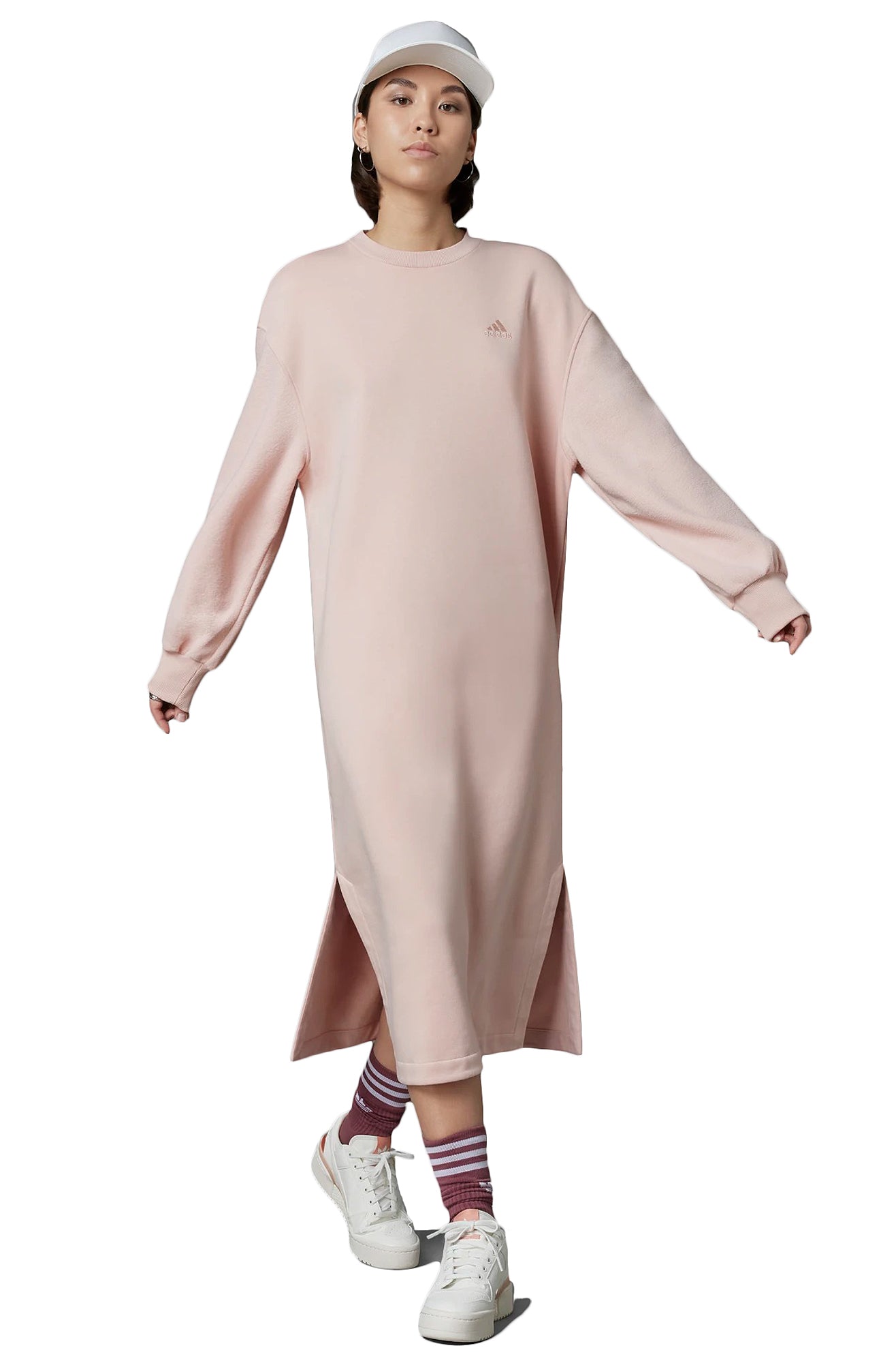 adidas Womens W Sportswear Below-Knee Fleece Dress