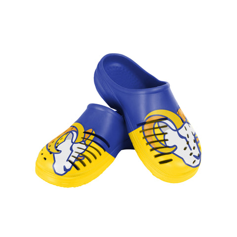 FOCO NFL Men's Los Angeles Rams 2023 Colorblock Big Logo Clogs