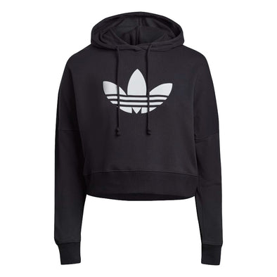Adidas Women's Trefoil Cropped Hoodie, Carbon