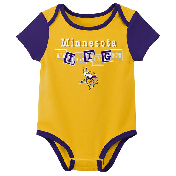 Outerstuff NFL Infant Minnesota Vikings Team 3-Pack Bodysuit