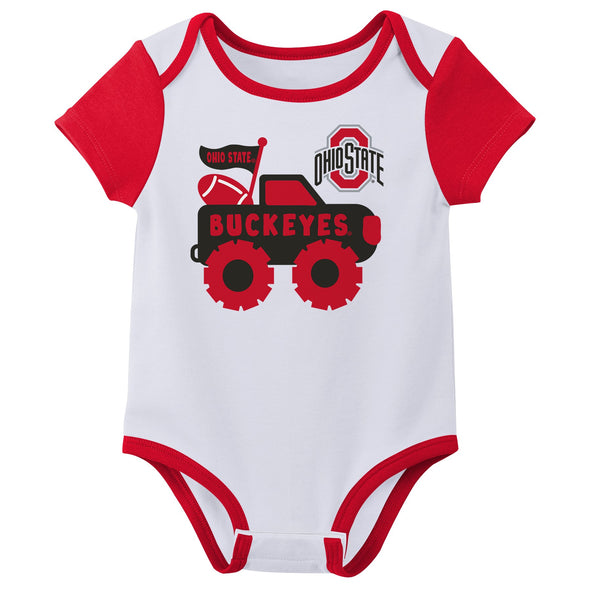 Outerstuff NCAA Infant Unisex Ohio State Buckeyes Variety 3-Pack Bodysuit Set