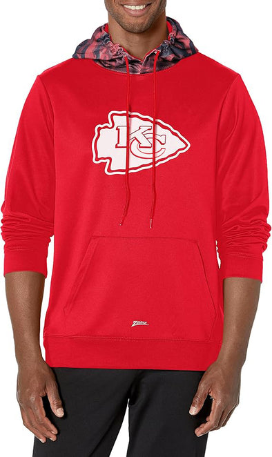 Zubaz NFL Men's Kansas City Chiefs Team Color Camo Back Panel Hoodie