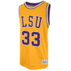 Retro Brand Original NCAA Men's LSU Tigers #33 Shaquille O'Neal Tackle Twill Jersey, Gold