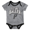 Outerstuff NBA Newborn San Antonio Spurs Little Fan 3-Pack Bodysuit Set