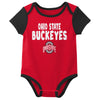 Outerstuff NCAA Infant Unisex Ohio State Buckeyes Variety 3-Pack Bodysuit Set