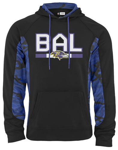 Zubaz NFL Men's  Baltimore Ravens Elevated Hoodie With Camo Lines