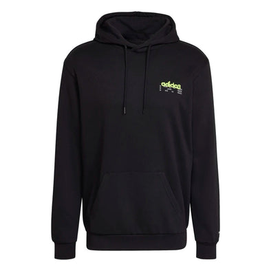Adidas Originals Men's Graphic Behind The Refoild Hoodie, Black/Solar Yellow