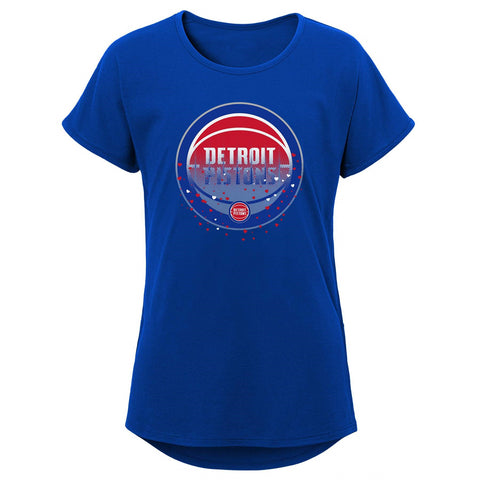 Outerstuff NBA Youth Girls Detroit Pistons Heart Drops Short Sleeve T-Shirt
