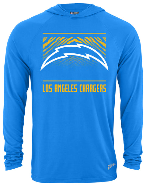 Zubaz NFL Men's Light Weight Team Color Hoodie, Alternate Tunnel Logo, LA Chargers