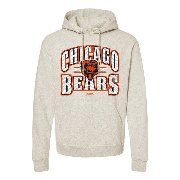 Zubaz NFL Chicago Bears  Unisex Pullover Fleece Hoodie for Adult Men and Women, Z2T Kickoff, Oatmeal Heather