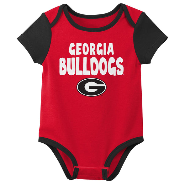 Outerstuff NCAA Infant Unisex Georgia Bulldogs Variety 3-Pack Bodysuit Set