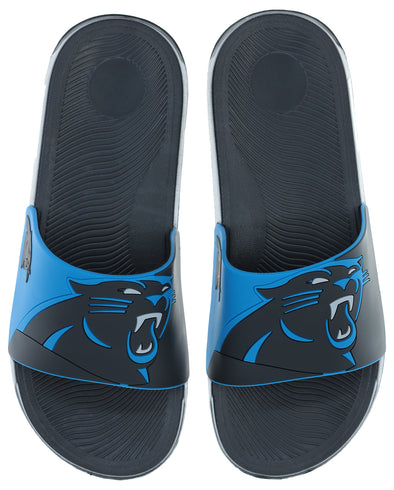 FOCO NFL Men's Carolina Panthers Cropped Big Logo Raised Slides