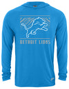 Zubaz NFL Men's Light Weight Team Color Hoodie, Alternate Tunnel Logo, Detroit Lions