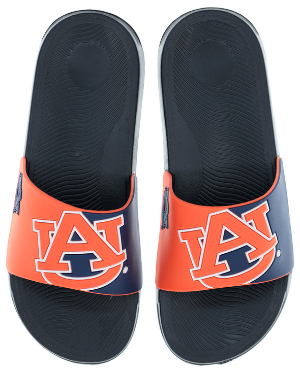 FOCO NCAA Men's Auburn Tigers Tide Cropped Big Logo Raised Slides