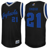 Original Retro Brand NCAA Men's Kansas Jayhawks #21 Joel Embiid Tackle Twill Jersey, Black